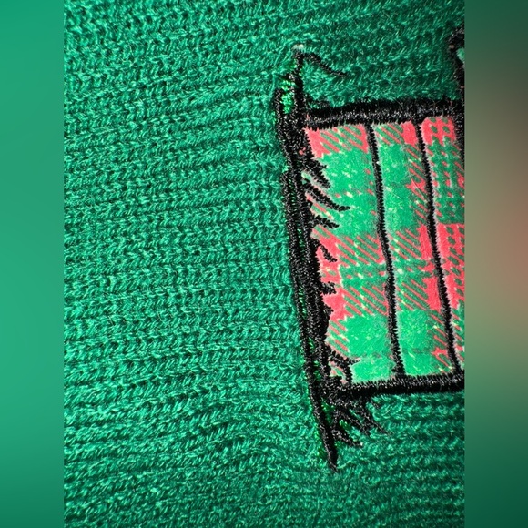 Peanuts Dog Sweater size S Snoopy doghouse green red plaid Christmas holiday - Picture 3 of 6